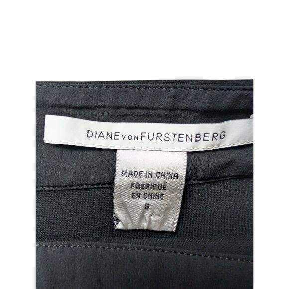 Diane Von Furstenberg DVF Black Mini Skirt Gold Buttons Accents Women 6 - Picture 3 of 9